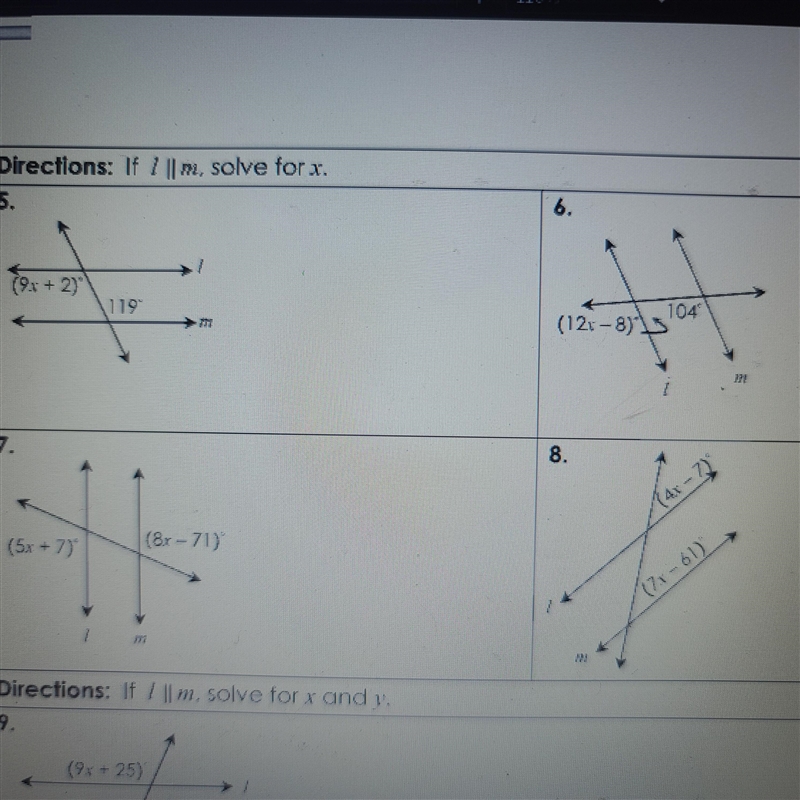 First 4 solve for x Last 4 solve for x AND y-example-1