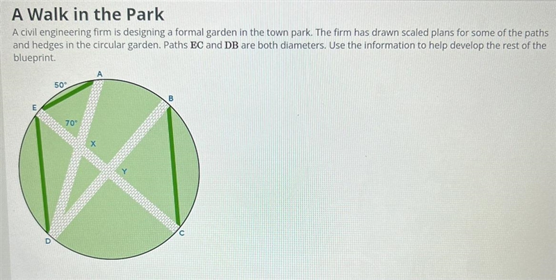 In the designers proposal, they state that the paths EC and DB each measure 100 feet-example-1