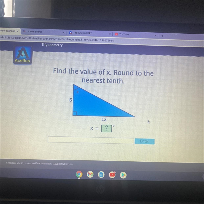 Find the value of x. Round to the nearest tenth.-example-1