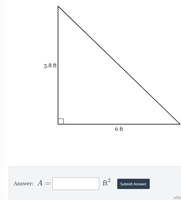 What is the area, in square feet, of the shape below?-example-1