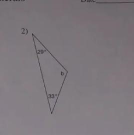 Find the measure of angle b A=29 degrees C=33￼ degrees-example-1