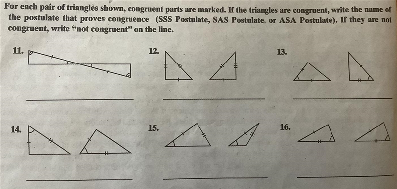 Can someone help me out on this geometry questions about SSS, SAS, ASA Postulate, I-example-1