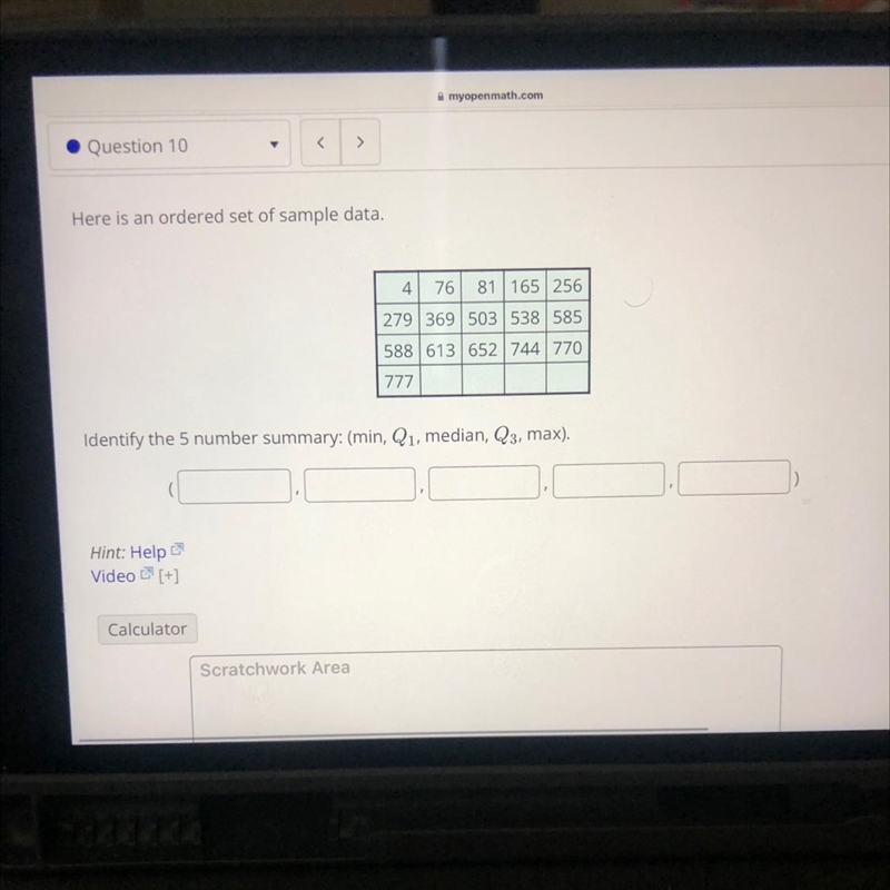 I need help with finding the ordered set of sample data-example-1