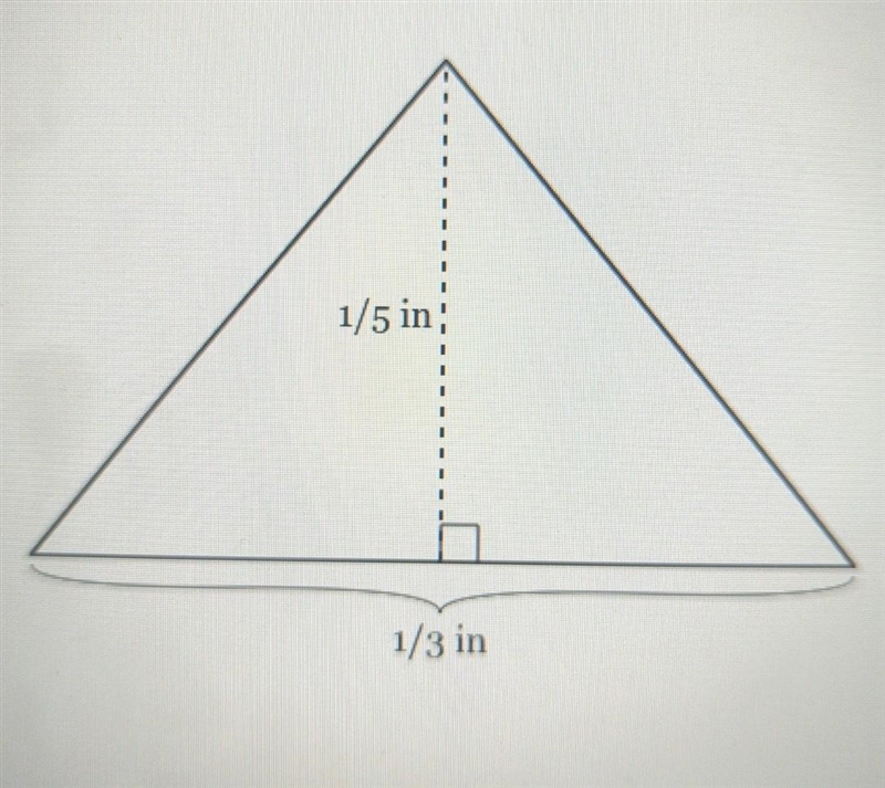 What is the area, in square inches, of the shape below? Express your answer as a fraction-example-1