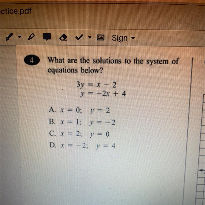 What are the solutions to the system of the equations below-example-1