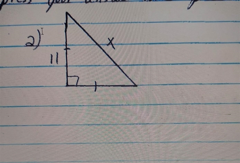 Find thr value of x. express your answer in simplest radical form ​-example-1