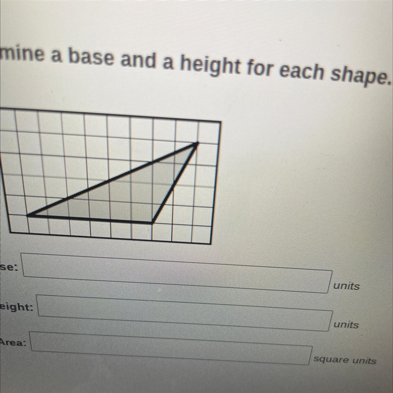 Determine a base and a height for each shape.-example-1