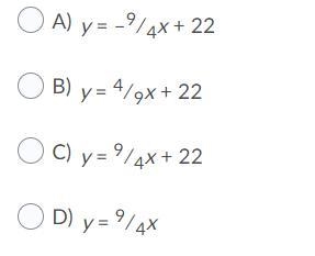 What's the equation of the line that passes through the points (–8,4) and (0,22)?-example-1