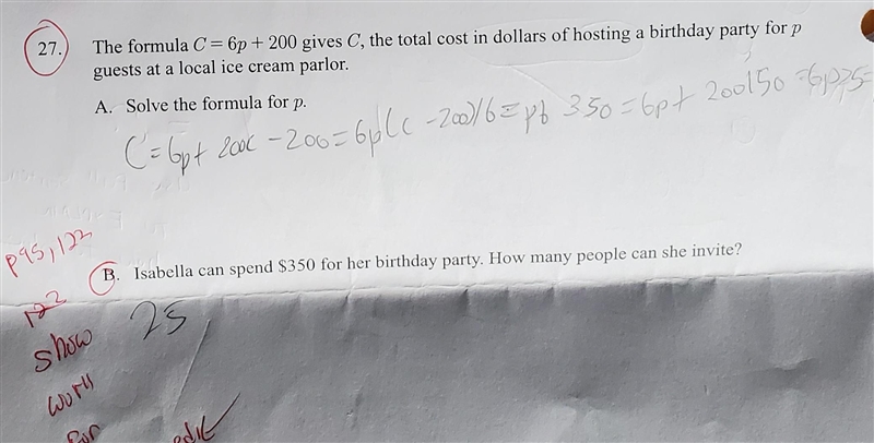 Please Help with problem 27 part b, Algebra 1, in the attachment-example-1