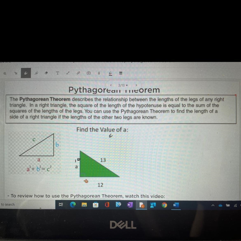 The Pythagorean Theorem describes the relationship between the lengths of the legs-example-1