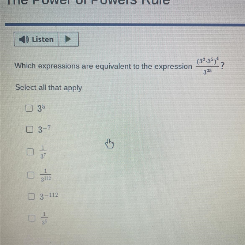 Which expressions are equivalent to the expression-example-1