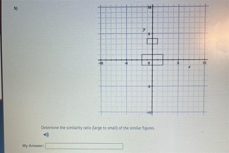 Determine the similarity ratio (large to small) of the similar figures.-example-1