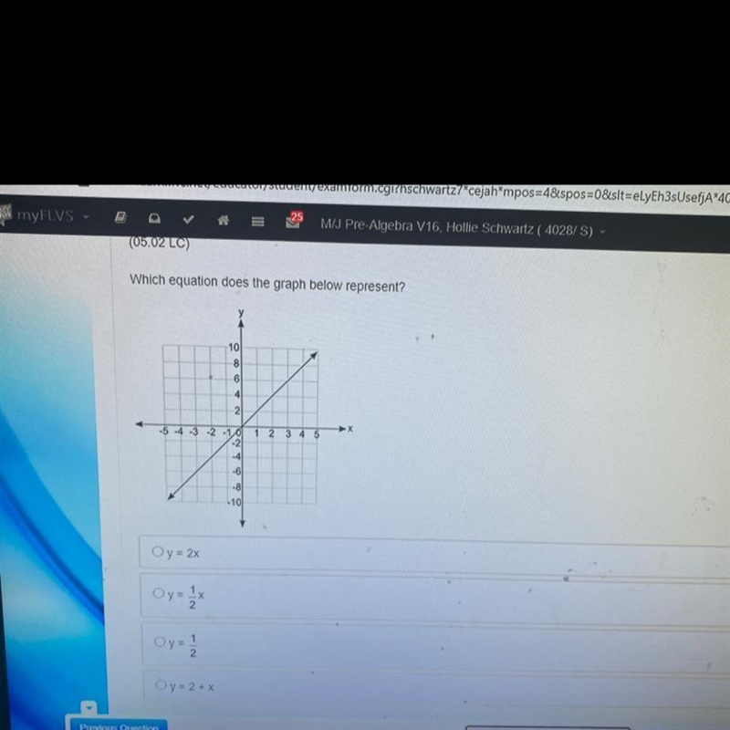 Which equation does the graph below represent?108642-5 -4 -3 2-1021 23 454-6-8-10Ly-example-1