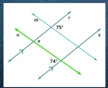 Line r is parallel to line s. Find the value of x.-example-1