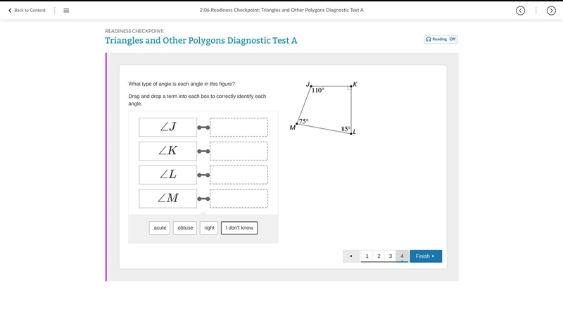 What type of angle is each angle in this figure? Drag and drop a term into each box-example-1