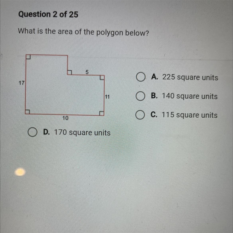 What is the area of the polygon given below?-example-1