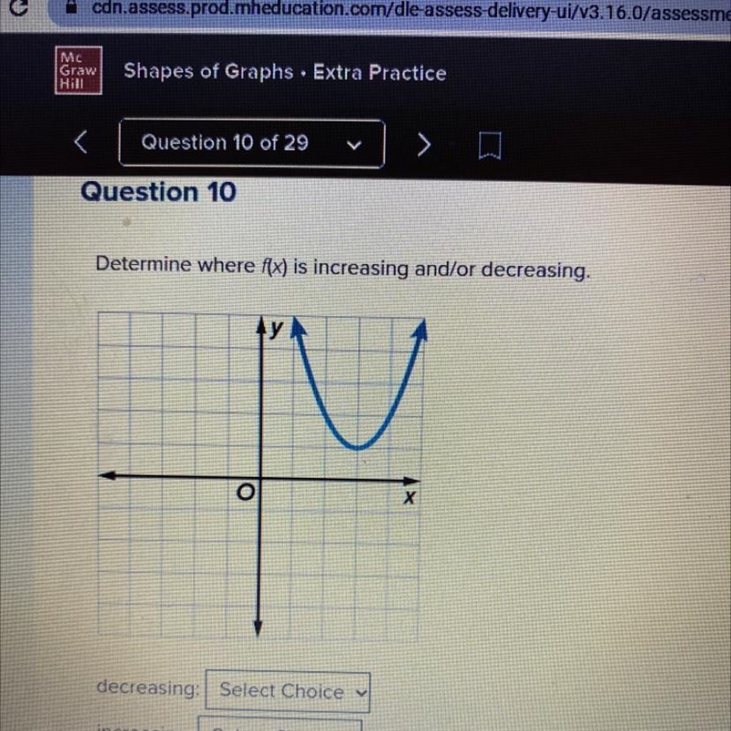 Determine where f(x) is increasing and/or decreasing.-example-1