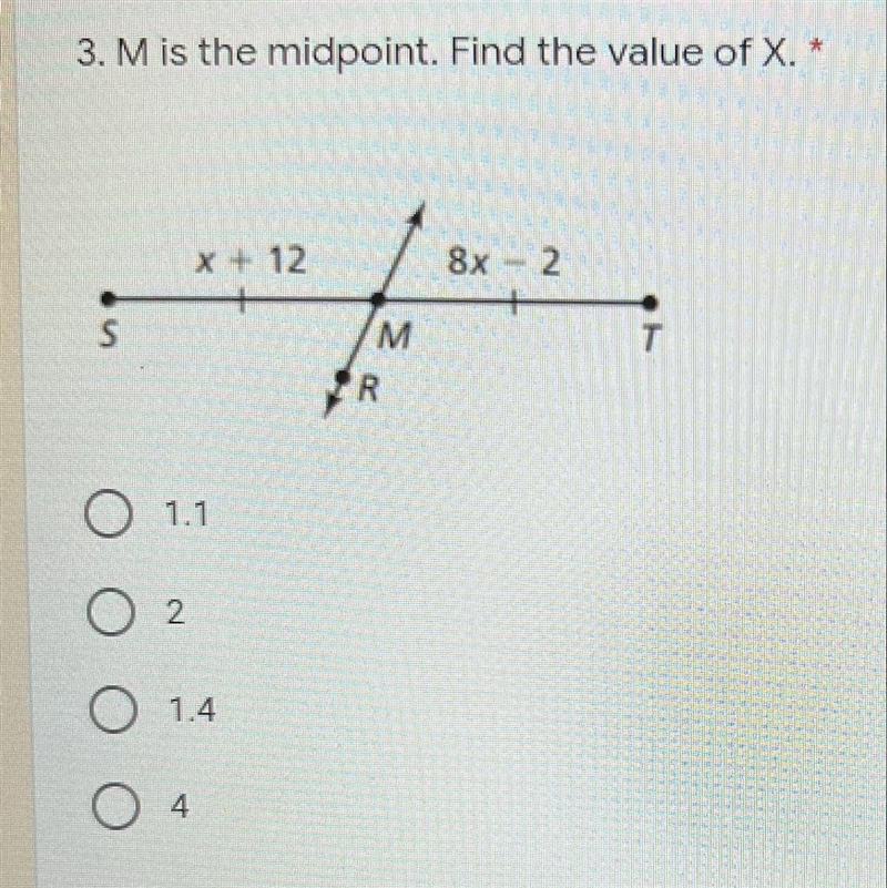 M is the midpoint. Find the value of X.-example-1