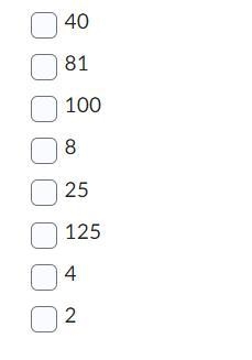 Which of the following whole numbers are perfect squares? (Please select ALL correct-example-1