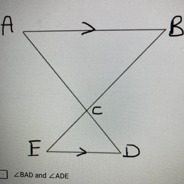 Name two sets of alternate interior angles.-example-1