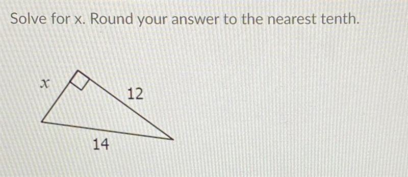 Solve for x. Round your answer to the nearest tenth. 12 14-example-1