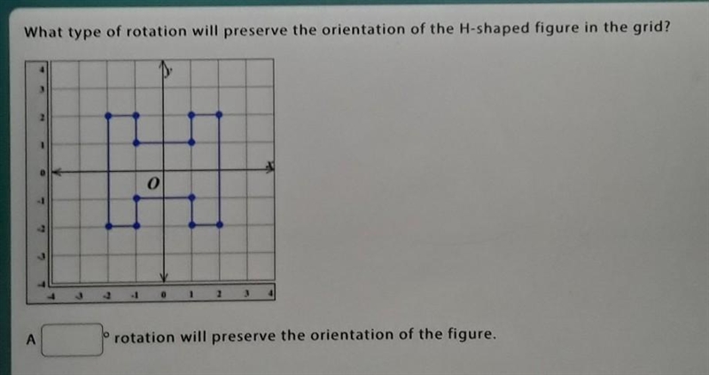 What type of rotation will preserve the orientation of the H-shaped figure in the-example-1