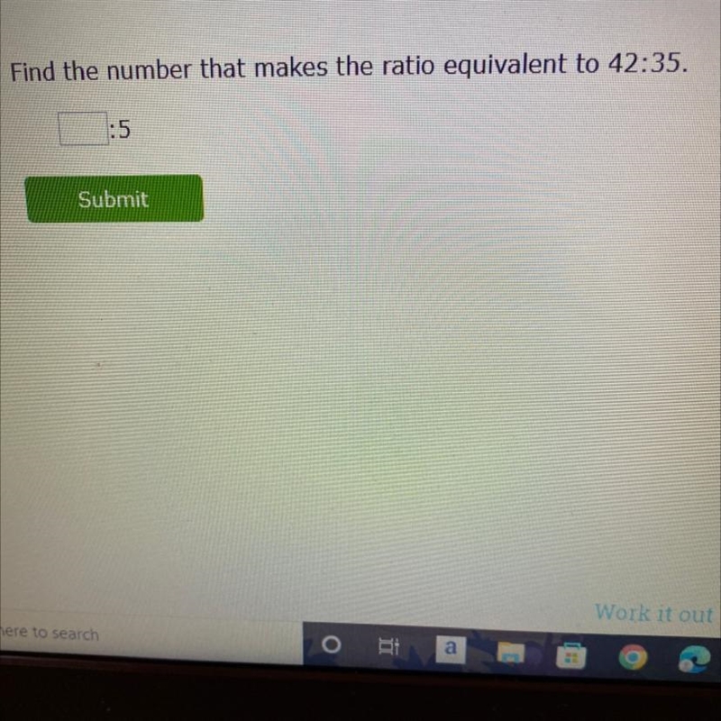 Find the number that makes the ratio equivalent to 42:35.-example-1