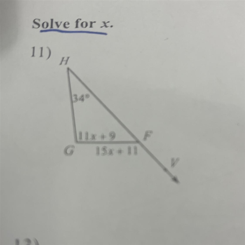 Solve for x 34° 11x+9 15x+11-example-1