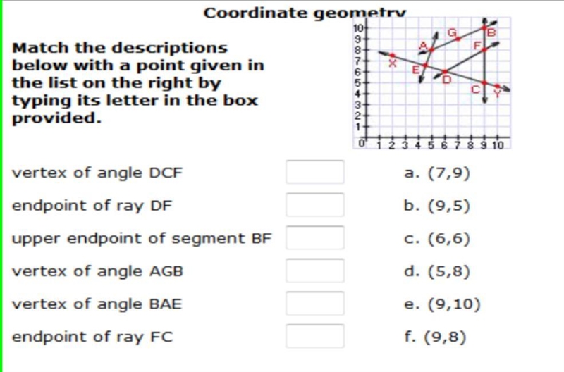 100 POINTS ASAP PLEASE Vertex of angle DCF: Endpoint of ray DF: Upper endpoint of-example-1