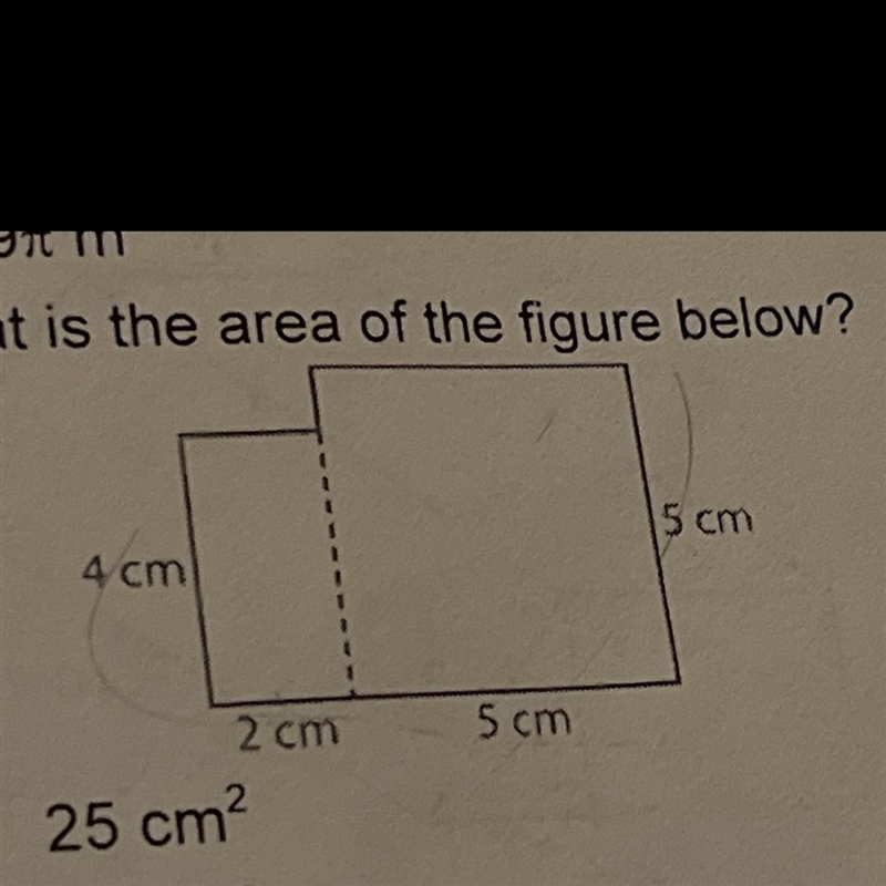 What is the area of the figure below?-example-1