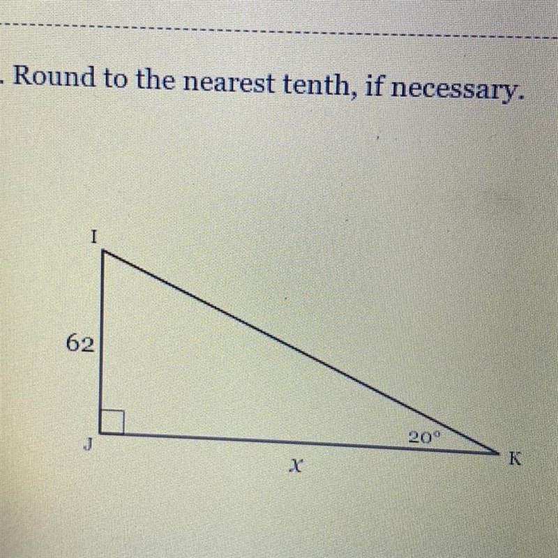 Solve for x. Round to the nearest tenth, if necessary-example-1