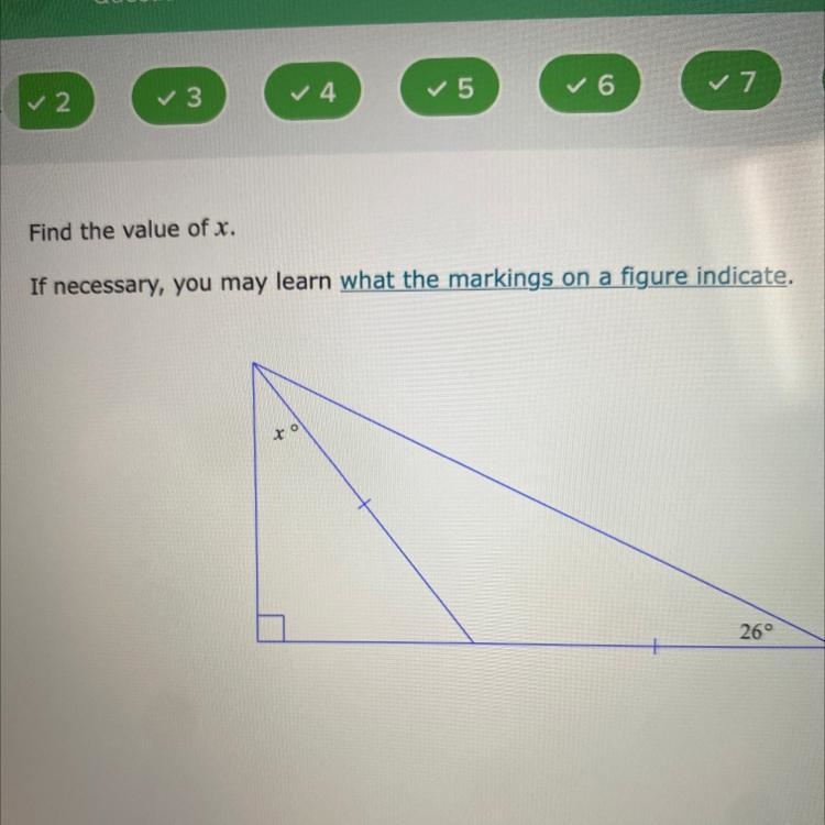 Find the value of x please. Involves triangle.-example-1