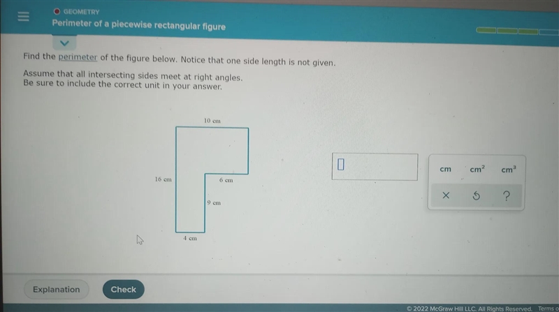 Perimeter of a piecewise rectangular figure Find the perimeter of the figure below-example-1