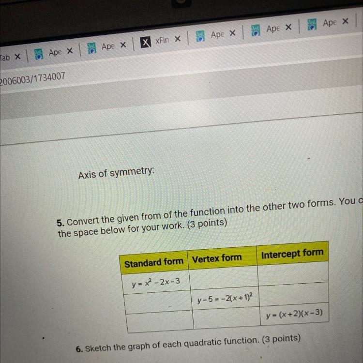 Convert the given from of the function into the other two forms-example-1