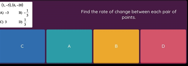 Find the Rate of Change between each pair of points-example-1