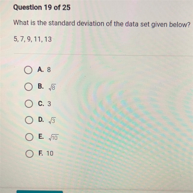 What is the standard deviation of the data set given below? 5,7,9, 11, 13-example-1