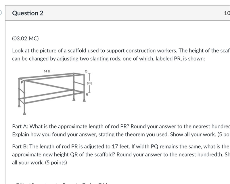 Look at the picture of a scaffold used to support construction workers. The height-example-1