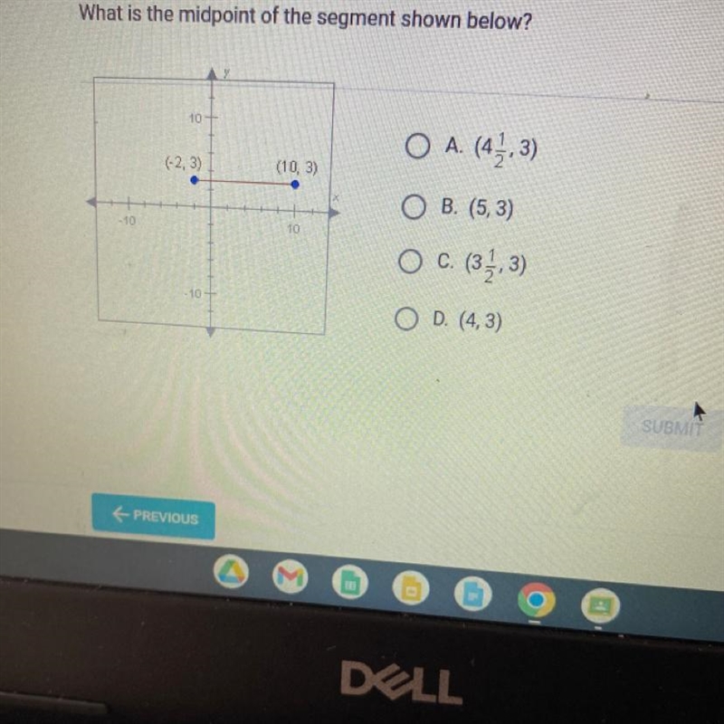 What is the midpoint of the segment shown below?-example-1