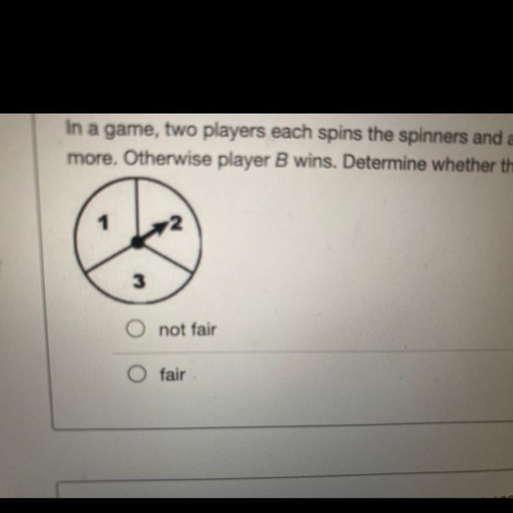 In a game, two players each spins the spinners and add the two numbers. Player A wins-example-1