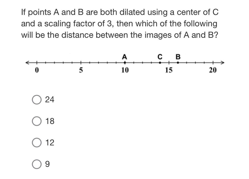 If points A and B are both dilated using a center of C and a scaling factor of 3, then-example-1