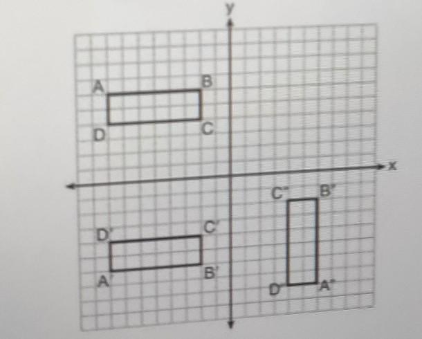 What series of transformations gets from the pre image of rectangle ABCD to the image-example-1