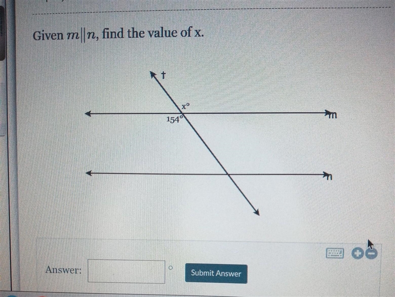 Given mn, find the value of x. Xº 154°​-example-1