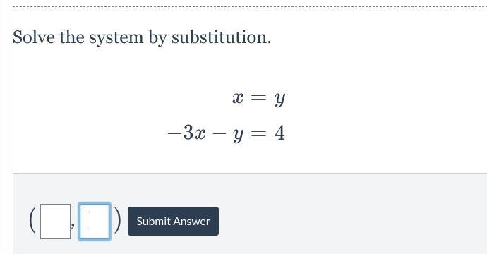 Solve the system by substitution-example-1