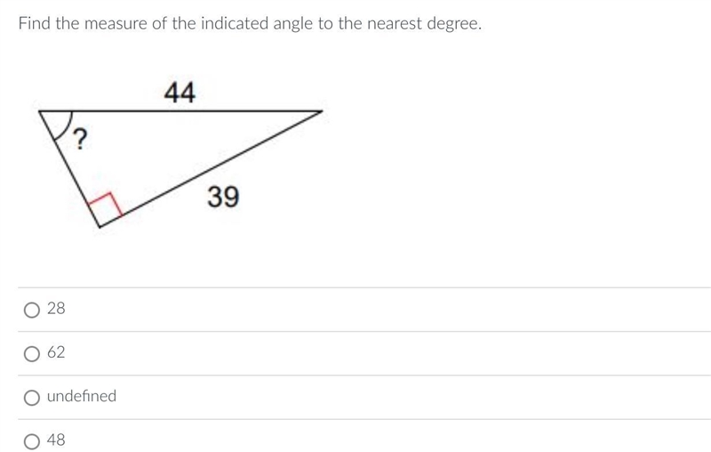 Find the measure of the indicated angle to the nearest degree.-example-1