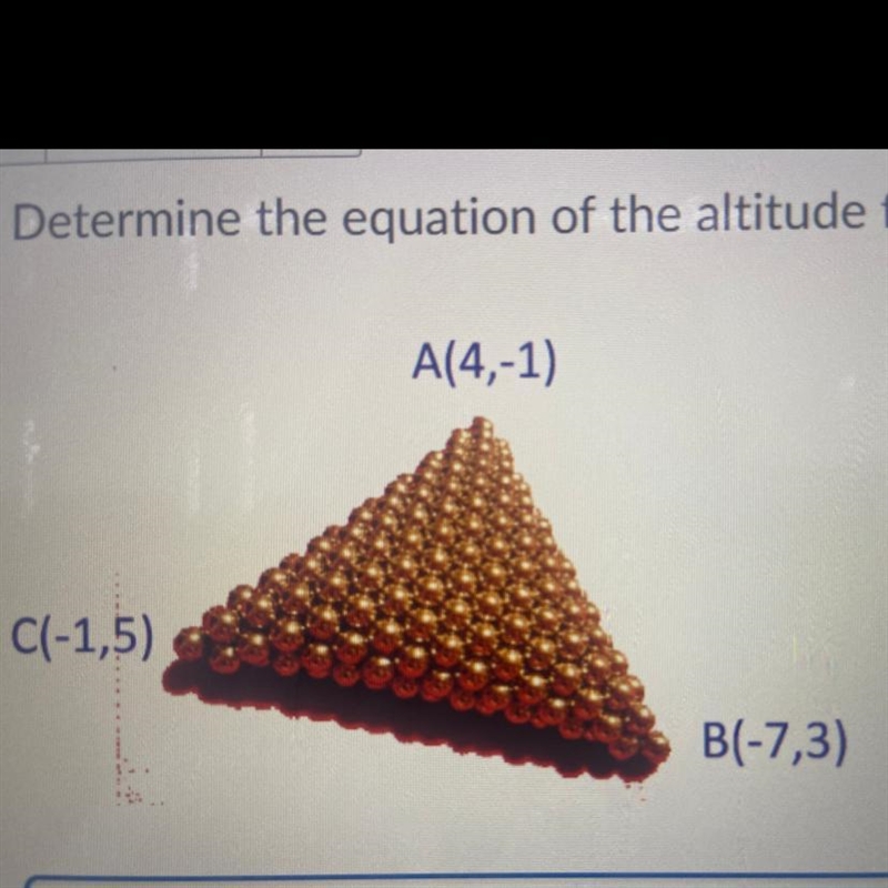 Determine the equation of the altitude from A.-example-1