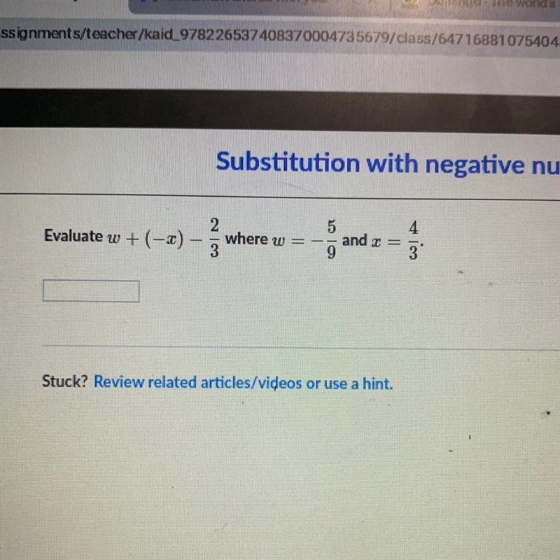 2 Evaluate w+(-2) - 5 where w = x 5 9 and 3 11 10 4 3 Yo someone help me-example-1