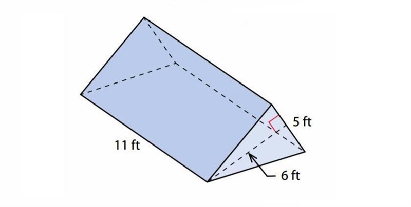 What is the volume of the right triangular prism shown below? V = Bh b = 1/2bh-example-1