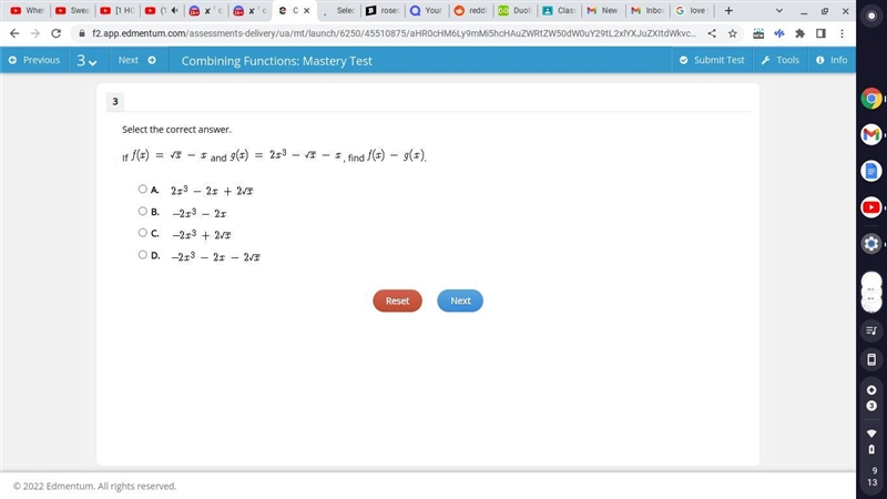 Select the correct answer. If and , find . A. B. C. D.-example-1