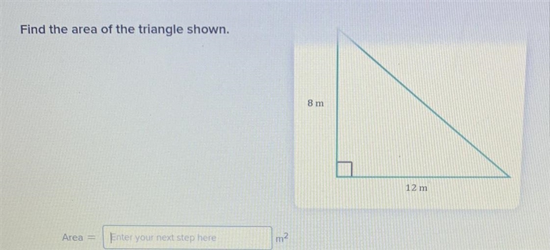 Find the area of the triangle shown-example-1