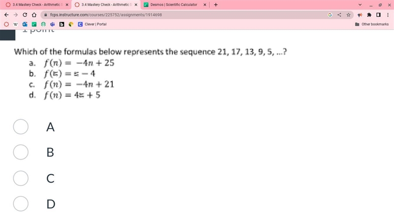 Which of the formulas represents the sequence?-example-1